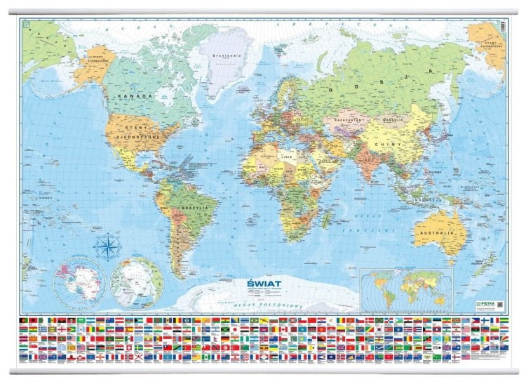 Świat 1:20 000 000. Mapa ścienna polityczna. Wersja STRONG
