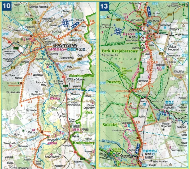 Lubelskie. Wodoodporna mapa rowerowa z serii "Nie tylko Green Velo"  wydawnictwa Euro Pilot. Fragment 1
