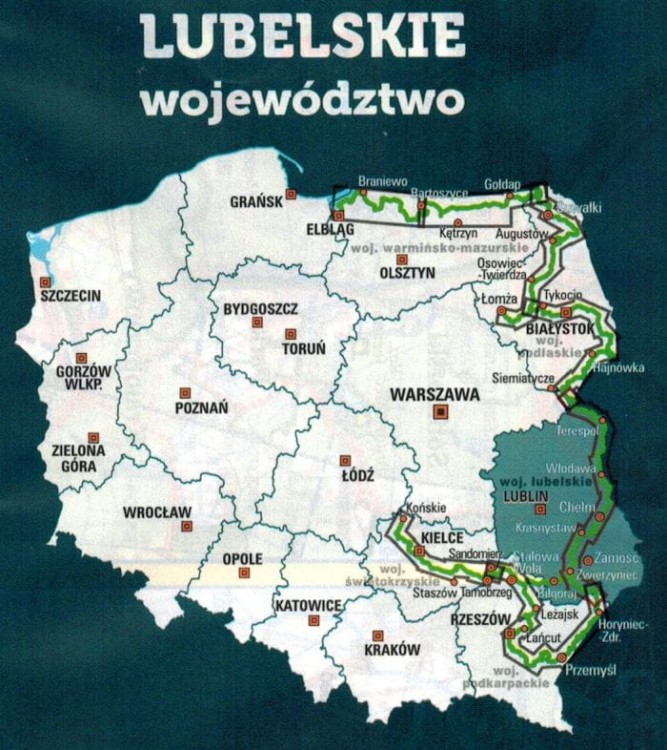 Lubelskie. Wodoodporna mapa rowerowa z serii "Nie tylko Green Velo"  wydawnictwa Euro Pilot. Pozostałe publikacje