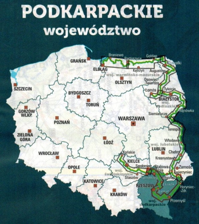 Podkarpackie. Wodoodporna mapa rowerowa z serii "Nie tylko Green Velo"  wydawnictwa Euro Pilot. Pozostałe publikacje