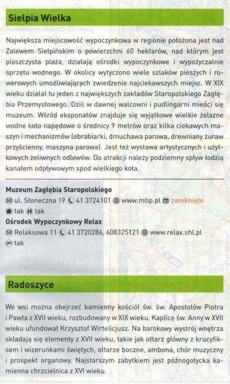 Świętokrzyskie. Wodoodporna mapa rowerowa z serii "Nie tylko Green Velo"  wydawnictwa Euro Pilot. Informator