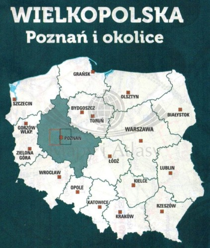 Poznań i okolice - zachód. Wodoodporna mapa rowerowa z serii "Nie tylko Green Velo"  wydawnictwa Euro Pilot. Zasięg (raka czerwona)