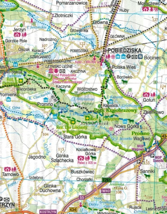 Poznań i okolice - wschód. Wodoodporna mapa rowerowa z serii "Nie tylko Green Velo"  wydawnictwa Euro Pilot. Fragment 1