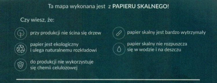 Poznań i okolice - zachód. Wodoodporna mapa rowerowa z serii "Nie tylko Green Velo"  wydawnictwa Euro Pilot. Cechy papieru