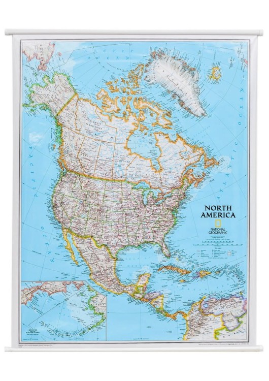 Ameryka Północna 1:8 950 000. Mapa ścienna polityczna. Wydawnictwo: National Geographic