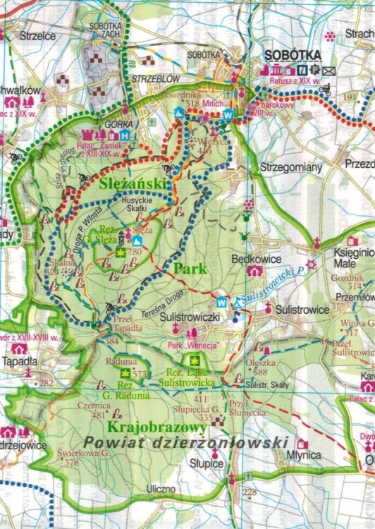 Wrocław i okolice - zachód. Wodoodporna mapa rowerowa z serii "Nie tylko Green Velo"  wydawnictwa Euro Pilot. Fragment 4