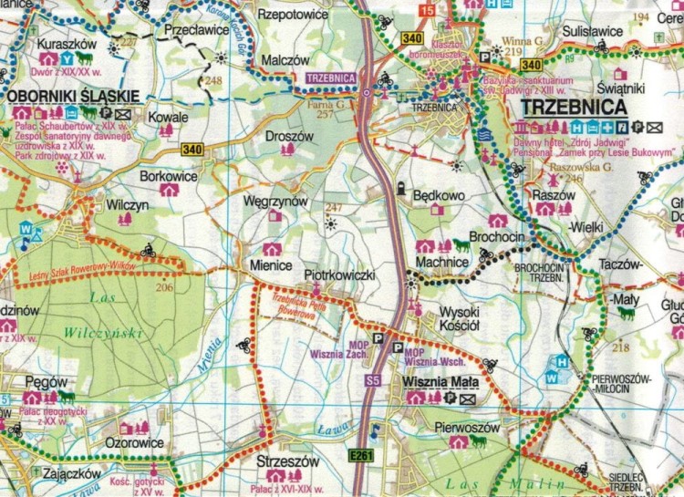 Wrocław i okolice - wschód. Wodoodporna mapa rowerowa z serii "Nie tylko Green Velo"  wydawnictwa Euro Pilot. Fragment 2
