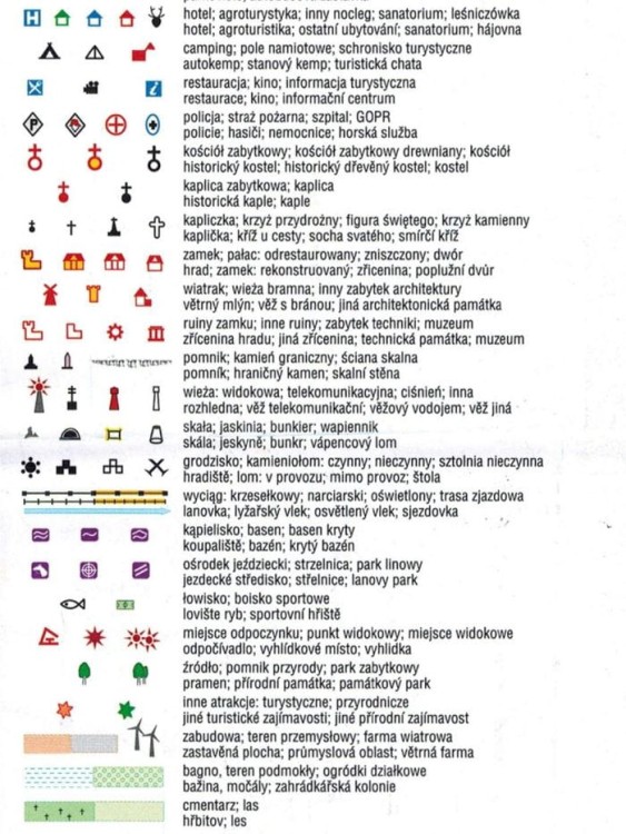 Góry Złote / Rychlebskie Hory 1:40 000. Mapa turystyczna wydawnictwa Galileos. Legenda 2