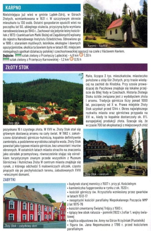 Góry Złote / Rychlebskie Hory 1:40 000. Mapa turystyczna wydawnictwa Galileos. Informator