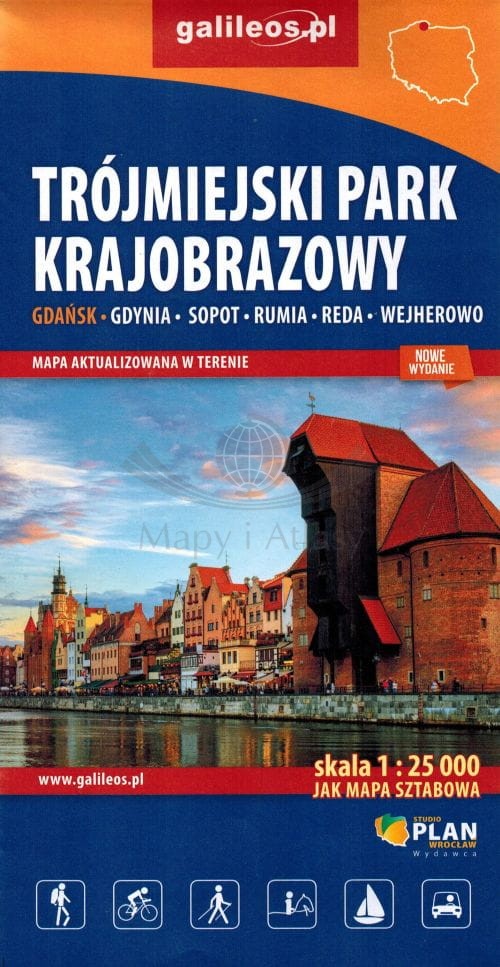 Trójmiejski Park Krajobrazowy 1:25 000. Gdańsk, Gdynia, Sopot, Rumia, Reda, Wejherowo. Mapa turystyczna. Galileos