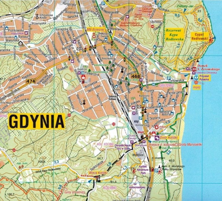 Trójmiejski Park Krajobrazowy 1:25 000. Gdańsk, Gdynia, Sopot, Rumia, Reda, Wejherowo. Mapa turystyczna wydawnictwa Galileos. Fragment 1