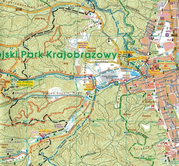 Trójmiejski Park Krajobrazowy 1:25 000. Gdańsk, Gdynia, Sopot, Rumia, Reda, Wejherowo. Mapa turystyczna wydawnictwa Galileos. Fragment 2