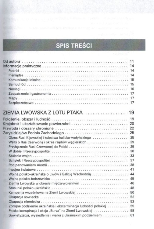 Ziemia Lwowska. Ukraina Zachodnia. Przewodnik wydawnictwa Rewasz. Spis treści 1