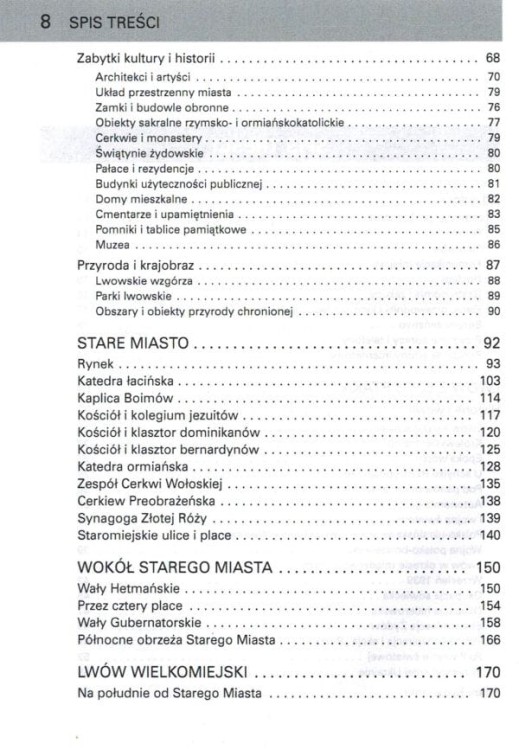 Lwów. Ukraina Zachodnia. Przewodnik wydawnictwa Rewasz. Spis treści 2