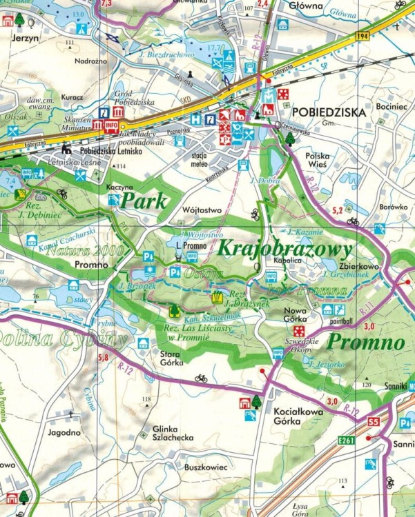 Puszcza Zielonka 1:50 000. Mapa turystyczna. Fragment 2