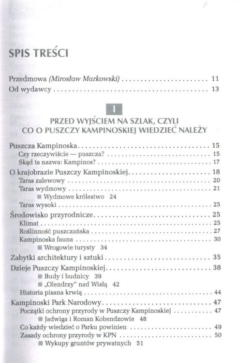 Puszcza Kampinoska. Przewodnik wydawnictwa Rewasz. Spis treści 1