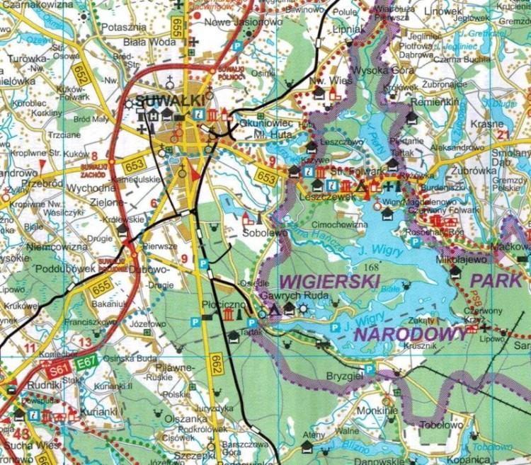 Województwo podlaskie 1:250 000. Laminowana mapa turystyczna wydawnictwa TD Mapy. Fragment 2