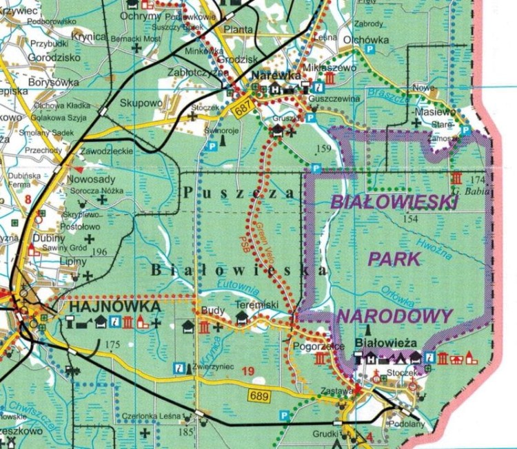 Województwo podlaskie 1:250 000. Laminowana mapa turystyczna wydawnictwa TD Mapy. Fragment 3