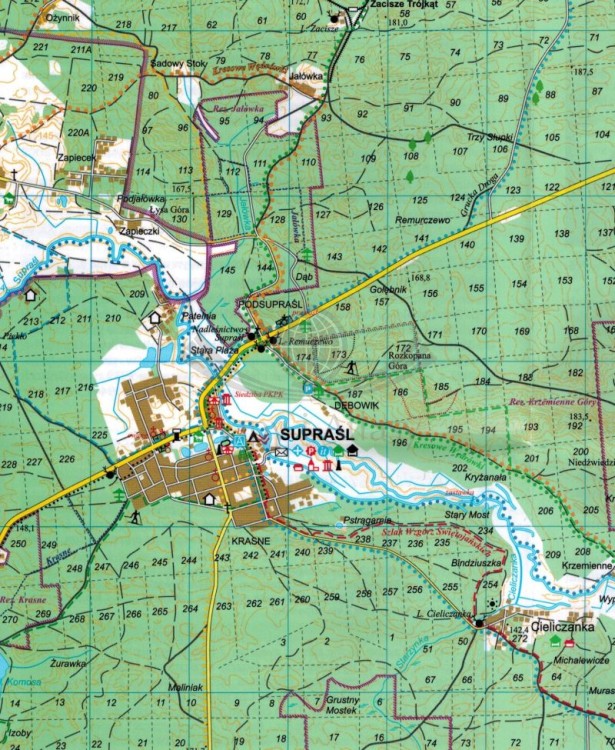 Puszcza Knyszyńska, część wschodnia. Wodoodporna mapa turystyczna wydawnictwa TD Mapy. Fragment 1