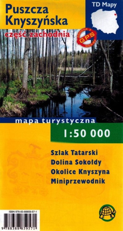 Puszcza Knyszyńska. Część Zachodnia. Mapa turystyczna wydawnictwa  TD Mapy. Okładka