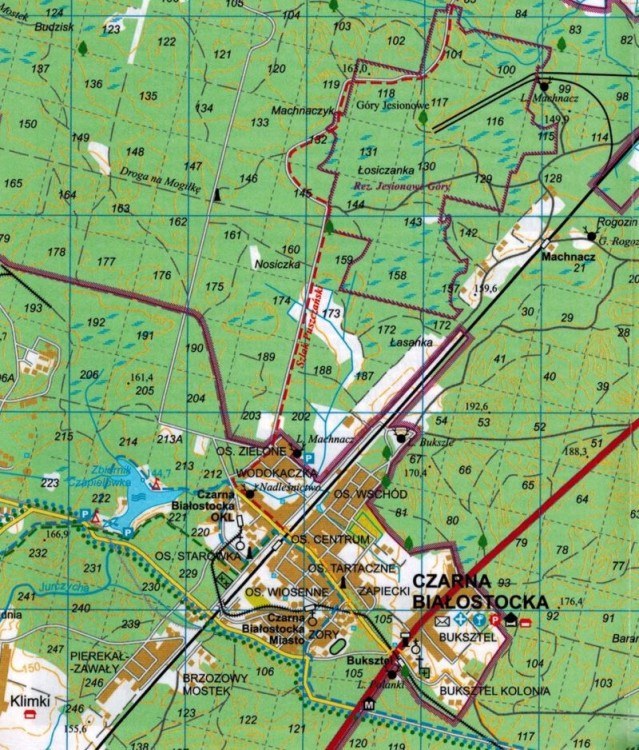 Puszcza Knyszyńska. Część Zachodnia. Mapa turystyczna wydawnictwa  TD Mapy. Fragment 1