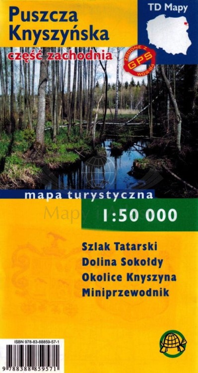 Puszcza Knyszyńska. Część Zachodnia. Laminowana mapa turystyczna wydawnictwa  TD Mapy. Okładka