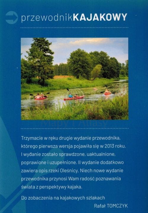 Województwo łódzkie. Szlaki wodne. Przewodnik kajakowy wydawnictwa ArtGlob. Okładka tył