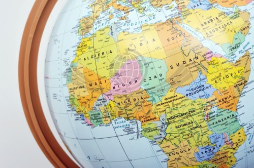 Globus polityczno-fizyczny 32 cm. Podłogowy, podświetlany. Fragment 1