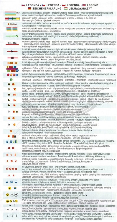 Tatry Wysokie. Mapa turystyczna 1097 wydawnictwa Shocart. Legenda