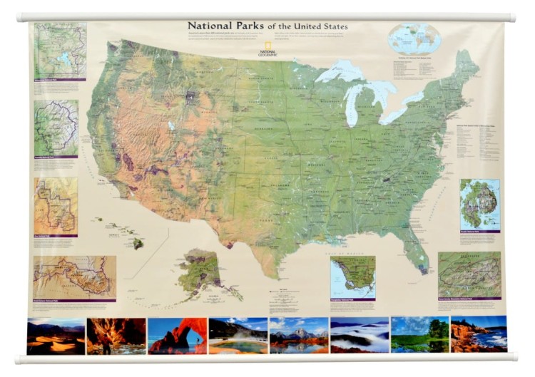 USA 1:5 183 000. Mapa ścienna parków narodowych wydawnictwa National Geographic