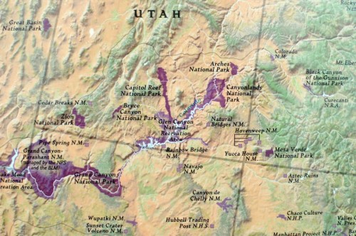 USA 1:5 183 000. Mapa ścienna parków narodowych wydawnictwa National Geographic. Fragment 1