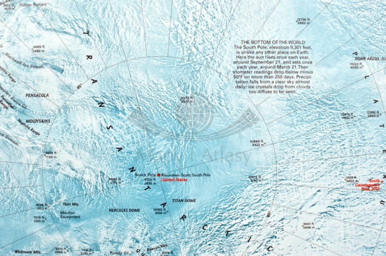 Antarktyda 1:9 200 000. Mapa ścienna wydawnictwa National Geographic. Fragment 1