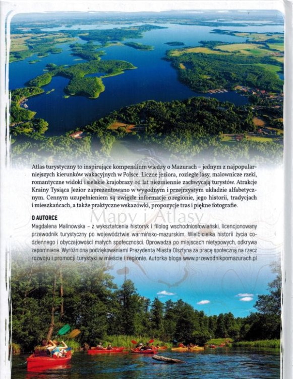 Mazury. Atlas turystyczny wydawnictwa SBM. Okładka tył