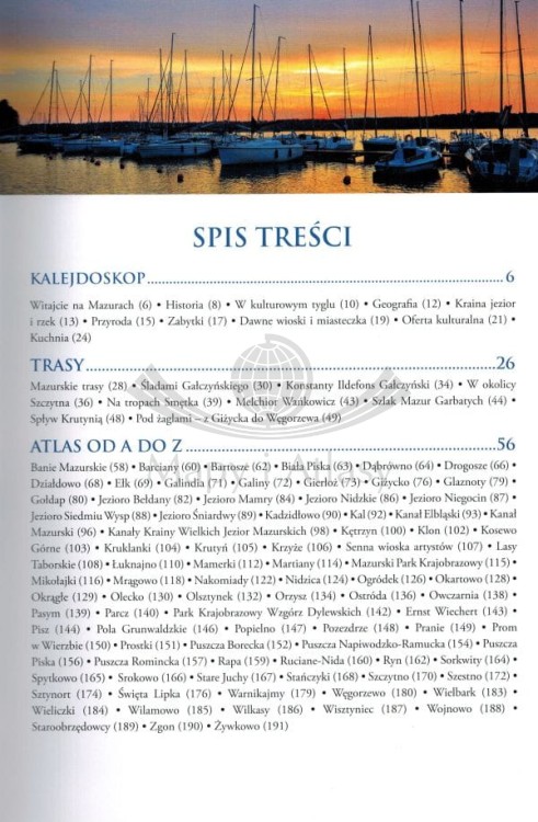 Mazury. Atlas turystyczny wydawnictwa SBM. Spis treści