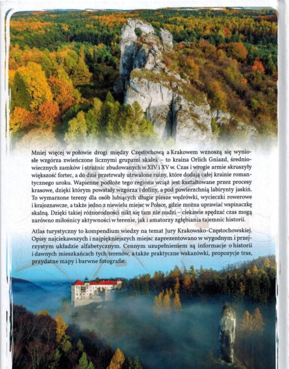 Jura Krakowsko-Częstochowska. Atlas turystyczny wydawnictwa SBM. Okładka tył