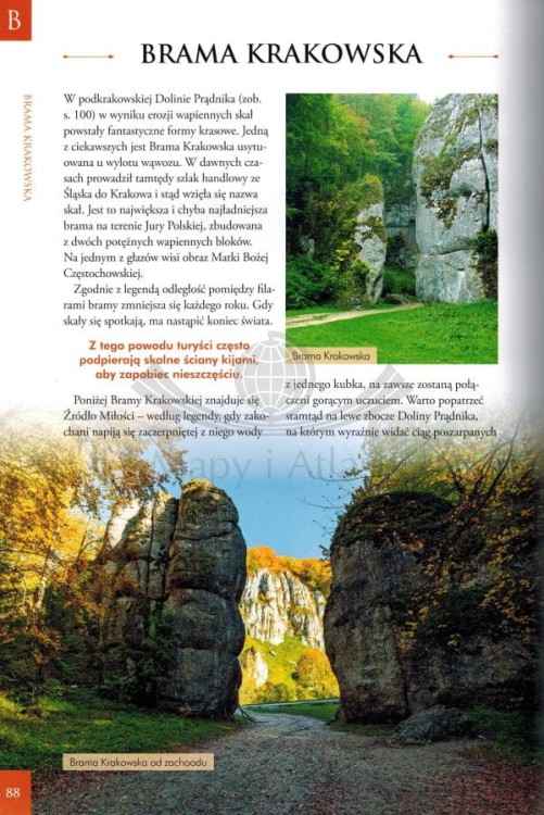 Jura Krakowsko-Częstochowska. Atlas turystyczny wydawnictwa SBM. Przykładowa strona 2