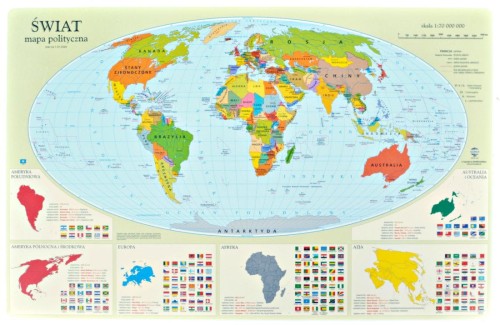 Świat. Mapa polityczna. Podkładka na biurko wydawnictwa Zachem