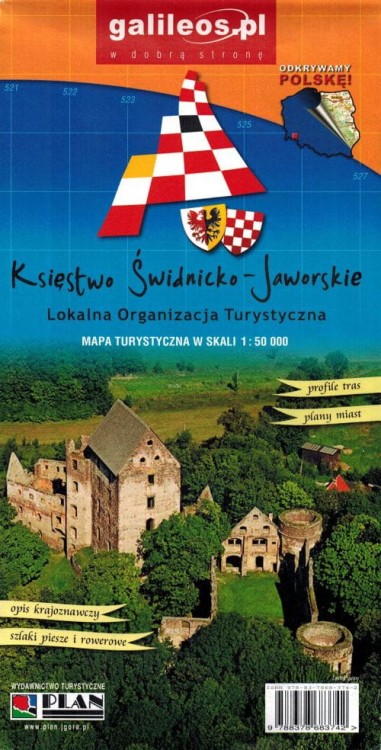 Księstwo Świdnicko-Jaworskie 1:50 000. Mapa turystyczna wydawnictwa Galileos. Okładka