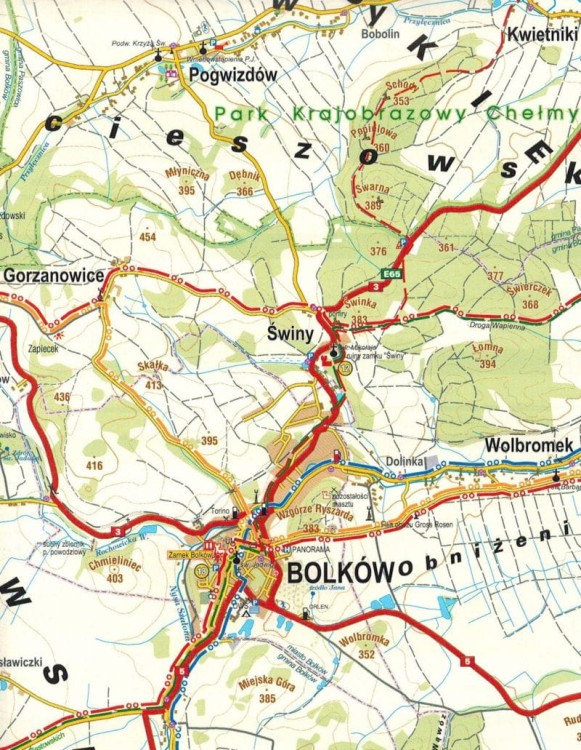 Księstwo Świdnicko-Jaworskie 1:50 000. Mapa turystyczna wydawnictwa Galileos. Fragment 1