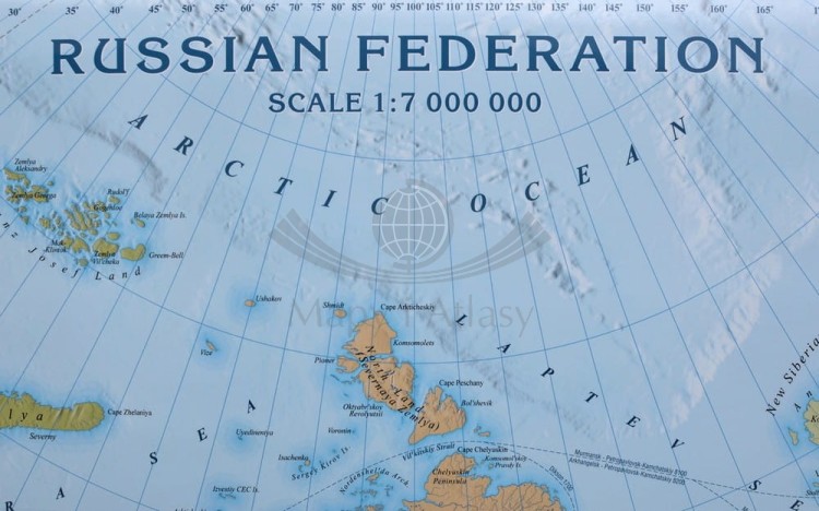 Rosja / Federacja Rosyjska 1:7 000 000. Mapa ścienna administracyjno-drogowa. Wersja angielska. Fragment 1