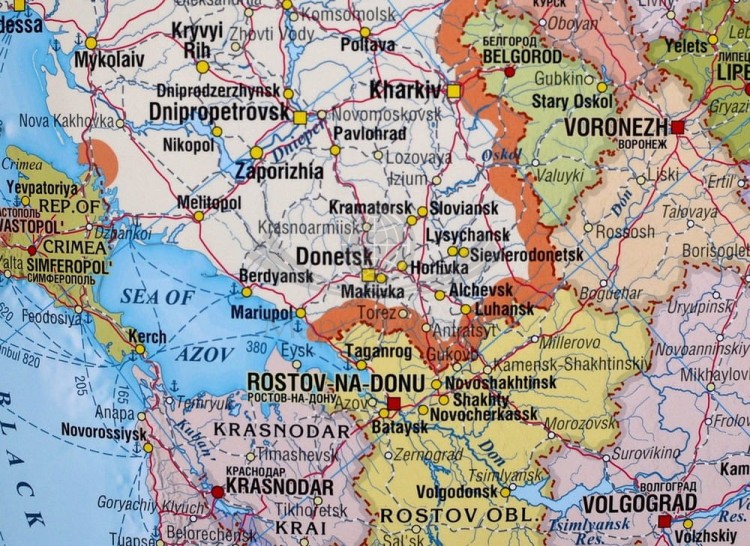 Rosja / Federacja Rosyjska. Mapa ścienna administracyjno-drogowa XL. Wersja angielska. Fragment 5