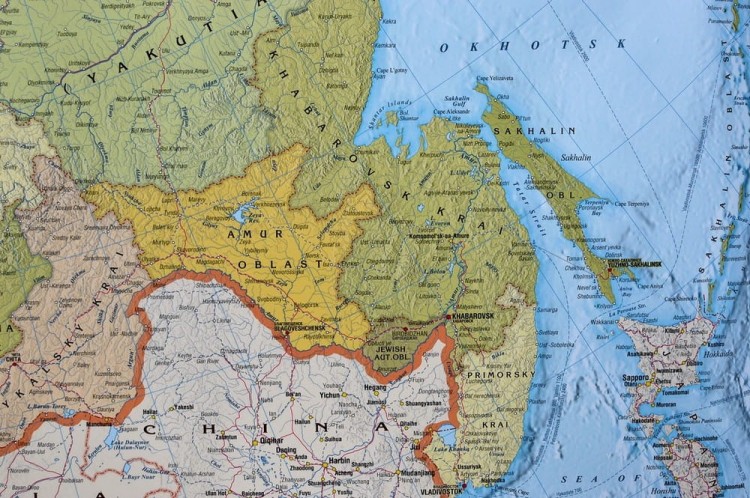 Rosja / Federacja Rosyjska. Mapa ścienna administracyjno-drogowa XL. Wersja angielska. Fragment 8