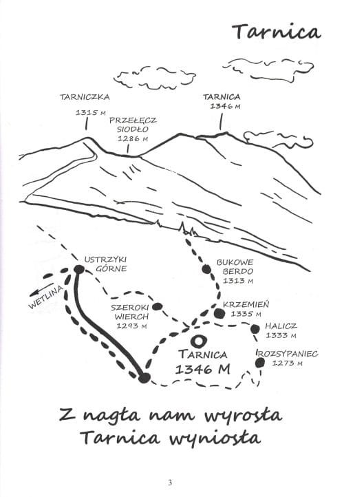 Bieszczady. Kolorowanka - rymowanka dla dzieci. Przykładowa strona 1