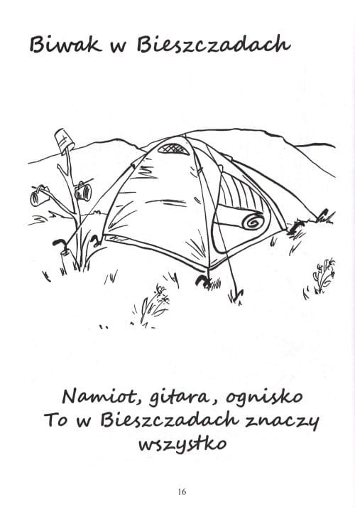 Bieszczady. Kolorowanka - rymowanka dla dzieci. Przykładowa strona 2