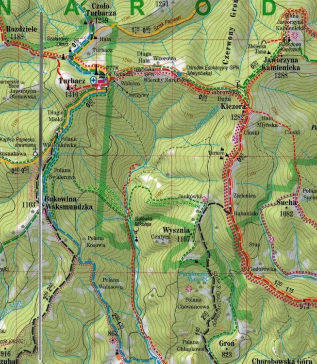Gorce i Pieniny 1:50 000. Laminowana mapa turystyczna wydawnictwa ExpressMap. Fragment 1