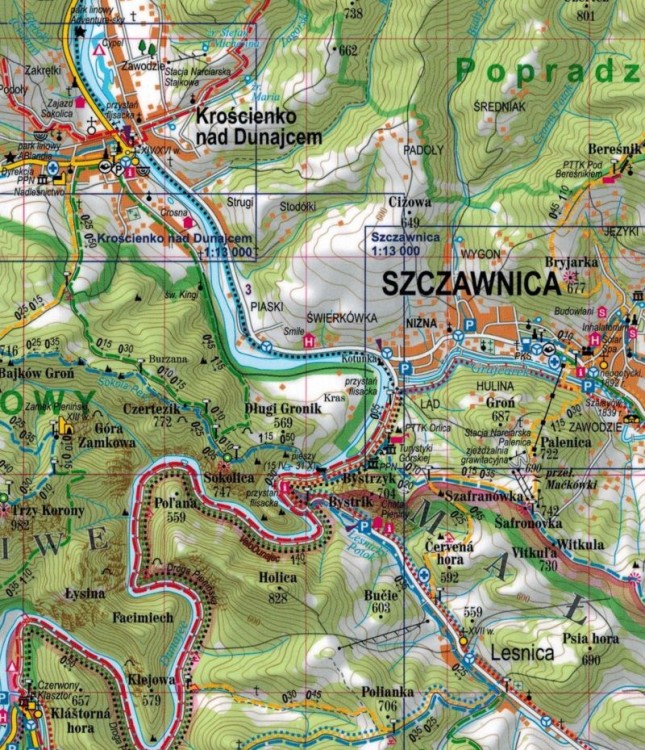 Gorce i Pieniny 1:50 000. Laminowana mapa turystyczna wydawnictwa ExpressMap. Fragment 2
