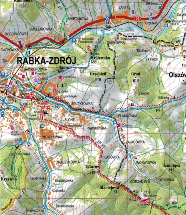 Gorce i Pieniny 1:50 000. Laminowana mapa turystyczna wydawnictwa ExpressMap. Fragment 3