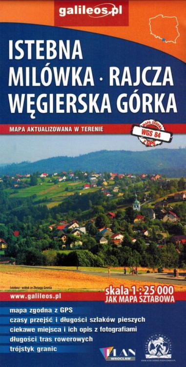 Istebna, Milówka, Rajcza, Węgierska-Górka. Mapa turystyczna wydawnictwa Galileos. Okładka