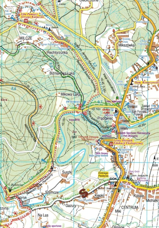Istebna, Milówka, Rajcza, Węgierska-Górka. Mapa turystyczna wydawnictwa Galileos. Fragment 1