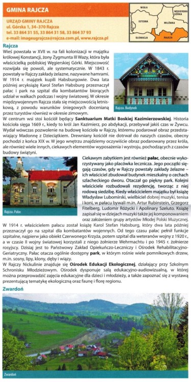 Istebna, Milówka, Rajcza, Węgierska-Górka. Mapa turystyczna wydawnictwa Galileos. Informator 2